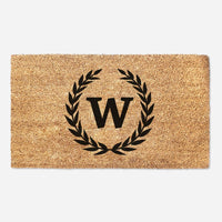 Wreath Custom Name Initial Doormat