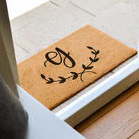 Custom Initials With Cursive Calligraphy - Doormat