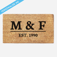 Custom Name Initials & Est Date - Doormat