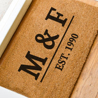 Custom Name Initials & Est Date - Doormat