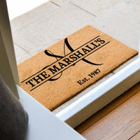 Personalized Doormat - Monogram Door Mat - Last Name Doormat