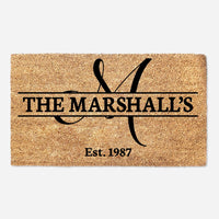 Personalized Doormat - Monogram Door Mat - Last Name Doormat