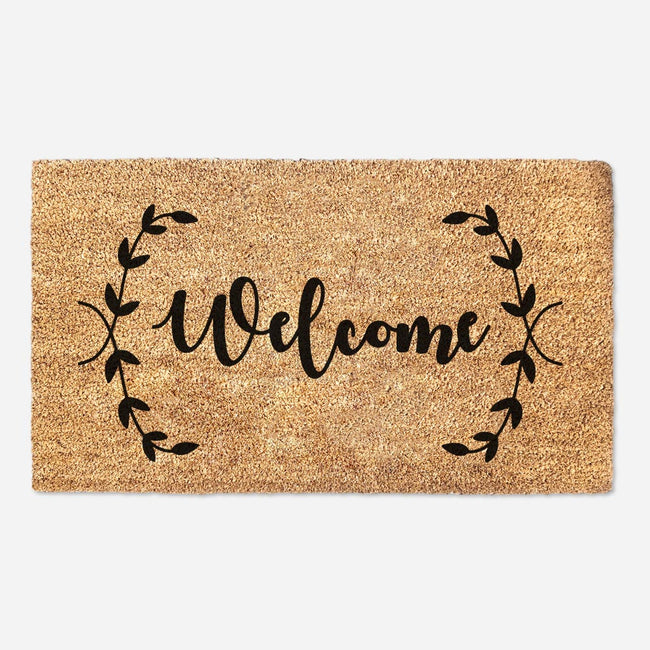 Welcome Leaf Border - Doormat