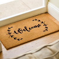 Welcome Leaf Border - Doormat