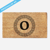 Custom Plait Border Initial - Doormat