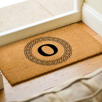 Custom Plait Border Initial - Doormat