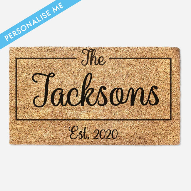 Personalized Family Last Name Doormat Rug - Custom Doormat