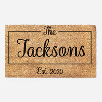 Personalized Family Last Name Doormat Rug - Custom Doormat