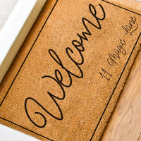 Custom Welcome Family Name Coir Doormat