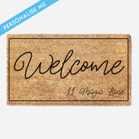Custom Welcome Family Name Coir Doormat