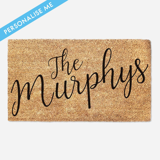 Personalized Family Name Decorative Font Doormat