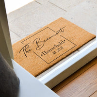 Personalized Family Household Doormat - Housewarming Gift