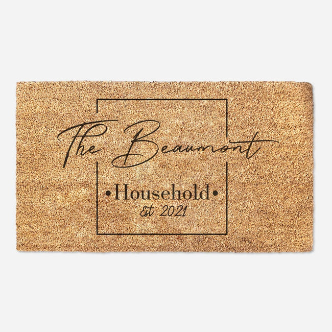 Personalized Family Household Doormat - Housewarming Gift