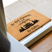 The Best Memories Are Made Camping Doormat - Campervan Gift - Camping Decor - RV Decor - Camper Mat - Custom Family Name Doormat