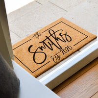 Personalised Family Name Monogram Doormat