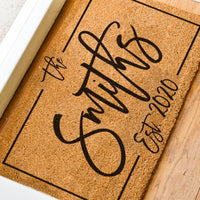 Personalised Family Name Monogram Doormat