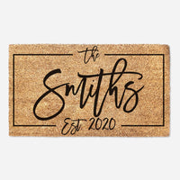 Personalised Family Name Monogram Doormat