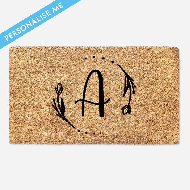 Personalized Name Initial Doormat - Custom Cursive Doormat