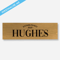 Personalised Family Name - Wood Sign