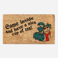 Labyrinth Welcome Mat - Come Inside And Have A Nice Cup Of Tea