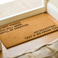 No Soliciting Text If We Know You - Do Not Knock The Dog Will Bark
