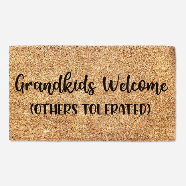 Grandkids Welcome Others Tolerated Welcome Mat - Funny Custom Door Mat