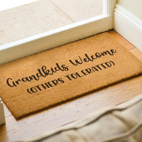 Grandkids Welcome Others Tolerated Welcome Mat - Funny Custom Door Mat
