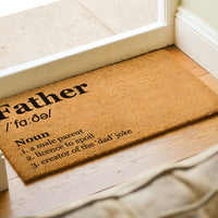 Fathers Day Welcome Mat - Father Definition Doormat