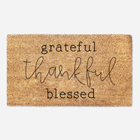 Grateful, Thankful & Blessed - Doormat