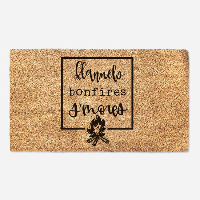 Flannels Bonfires Smores - Fall Door Mat