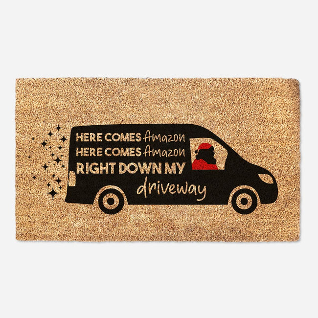 Here Comes Amazon - Funny Christmas Doormat