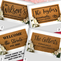 Engagement Gift Doormat - Housewarming Gift - Eventually He Hasn't Asked Yet - Eventually Married Doormat - Couples Gift - Wedding Gift