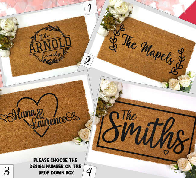 Engagement Gifts For Couple - Personalized Last Name Door Mat - Housewarming Gift - Wedding Gift - Valentines Day - Galentines Day Gifts