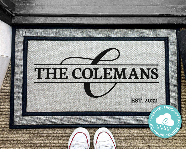 Welcome Doormat - Personalized Door Mat - Outdoor Personalized Rug - Outdoor Family Rug - Washable Custom Rug - New Home Decor - Rugs