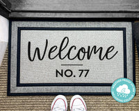 Personalized Welcome Rug - New Home Personalized Outdoor Rug - Housewarming Gift - Closing Gift Door Mat - Washable Custom Rug