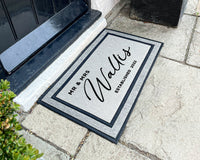 Mr & Mrs Personalized Rug - Personalized Outdoor Doormat - Family Name Rug - Housewarming Gift - Newlywed Gifts - Washable Custom Rug