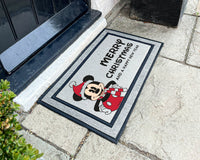 Mickey Merry Christmas Outdoor Mat - Outdoor Disney Holiday Rug - Home Decor Doormat - Washable Custom Rug - Personalized Mat - Xmas Gifts