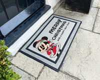 Merry Christmas Minnie Outdoor Mat - Outdoor Personalized Door Mat - Christmas Decor - Washable Custom Rug - Personalized Mat - Xmas Gifts