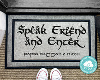 Speak Friend And Enter Mat Outdoor Rug - LOTR Custom Elvish Door Mat - Lord Of The Ring - LOTR Outdoor Rug - Gifts For Men - Gifts For Him