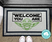 Yoda Star Wars Outdoor Mat - Welcome You Are - Disney & Star Wars Lover - Yoda Gift - Personalized Welcome Rug - Outdoor Custom Washable Rug