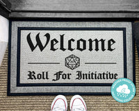 Roll For Initiative Outdoor Mat - Gaming Doormat - Dungeons And Dragons - DnD Mat - Custom Outdoor Welcome Mat - Washable Outdoor Rug
