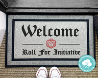 Roll For Initiative Outdoor Mat - Gaming Doormat - Dungeons And Dragons - DnD Mat - Custom Outdoor Welcome Mat - Washable Outdoor Rug