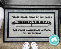 Disney World Monorail Outdoor Rug - Please Stand Clear Of The Doors - Outdoor Disney Welcome Mat - Disney Home Decor - Washable Custom Rug