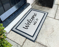 Personalized Welcome Rug - New Home Personalized Outdoor Rug - Housewarming Gift - Closing Gift Door Mat - Washable Custom Rug