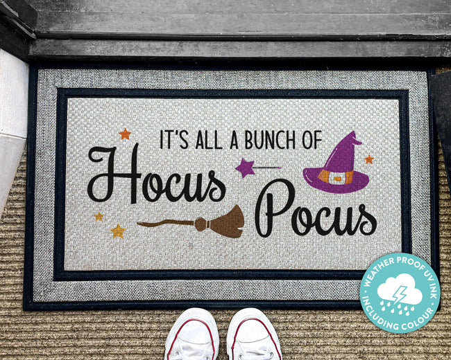 Bunch Of Hocus Pocus - Outdoor Personalized Rug - Rug - Fall Decor - Washable Custom Rug - Halloween Porch Decor - Welcome Doormat