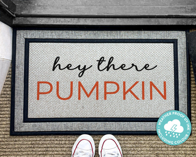 Hey There Pumpkin Doormat - Porch Decor - Fall Decor - Hello Pumpkin Doormat - Fall Doormat - Autumn Decor - Porch Decorations