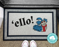 Ello Labyrinth Welcome Doormat - Worm Outdoor Mat - Come Inside And Have A Nice Cup Of Tea - Labyrinth Gifts - Outdoor Custom Washable Rug