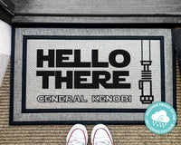 Hello There General Kenobi Star Wars Outdoor Rug - Star Wars Lover Doormat - Starwars Outdoor Door Mat - Disney Doormat - Star Wars Gifts