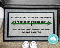 Disney Monorail Rug - Disneyworld Doormat - Please Stand Clear Of The Doors - Outdoor Welcome Mat - Disney Outdoor Decor - Washable Rug