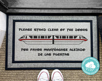 Disney Monorail Rug - Disneyworld Doormat - Please Stand Clear Of The Doors - Outdoor Welcome Mat - Disney Outdoor Decor - Washable Rug